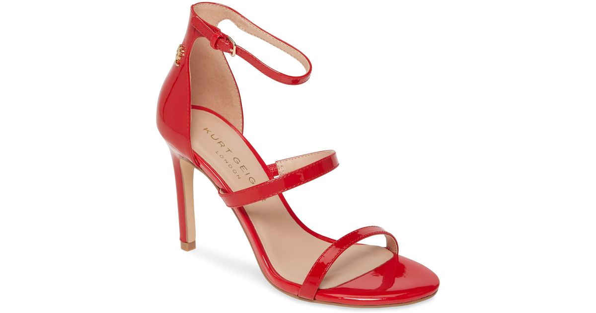 Kurt Geiger Red Patent Leather High-heel Sandals - Save 6% - Lyst