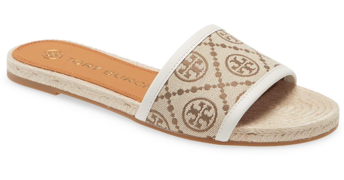 Tory Burch T Monogram Espadrille Slide | Lyst
