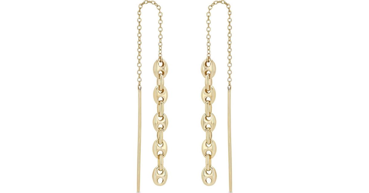 Zoe Chicco Puffed Mariner Threader Earrings in Metallic | Lyst