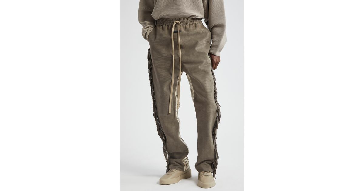 Fear Of God Forum Side Fringe Suede Drawstring Pants in Fear Of God Forum Side Fringe Suede Drawstring Pants in