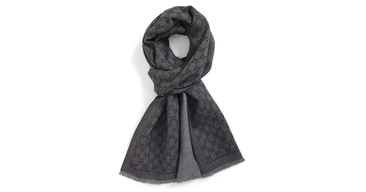 gucci lonar wool jacquard scarf