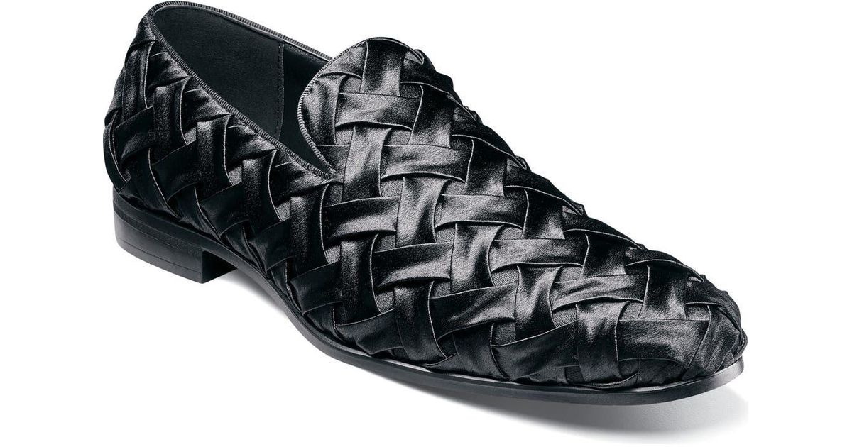 Stacy Adams Aberdeen Mocassini Slip On Uomo - Pelle, Plantare Imbottito, Suola Antiscivolo - Colore Nero, Taglia 44.5 EU