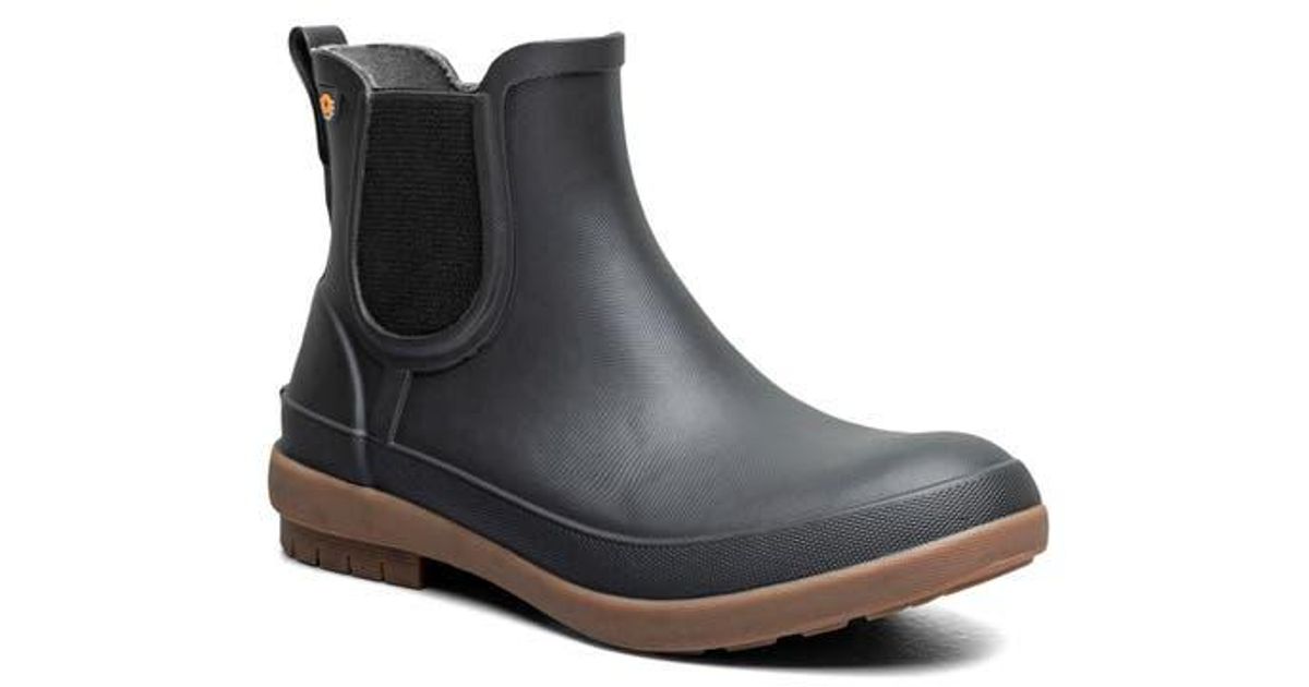 Bogs Amanda Ii Waterproof Insulated Chelsea Rain Boot in Black | Lyst