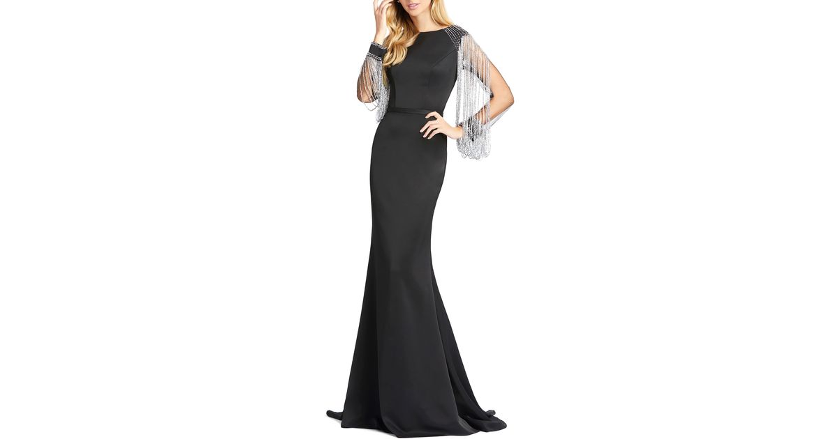 mac duggal fringe gown