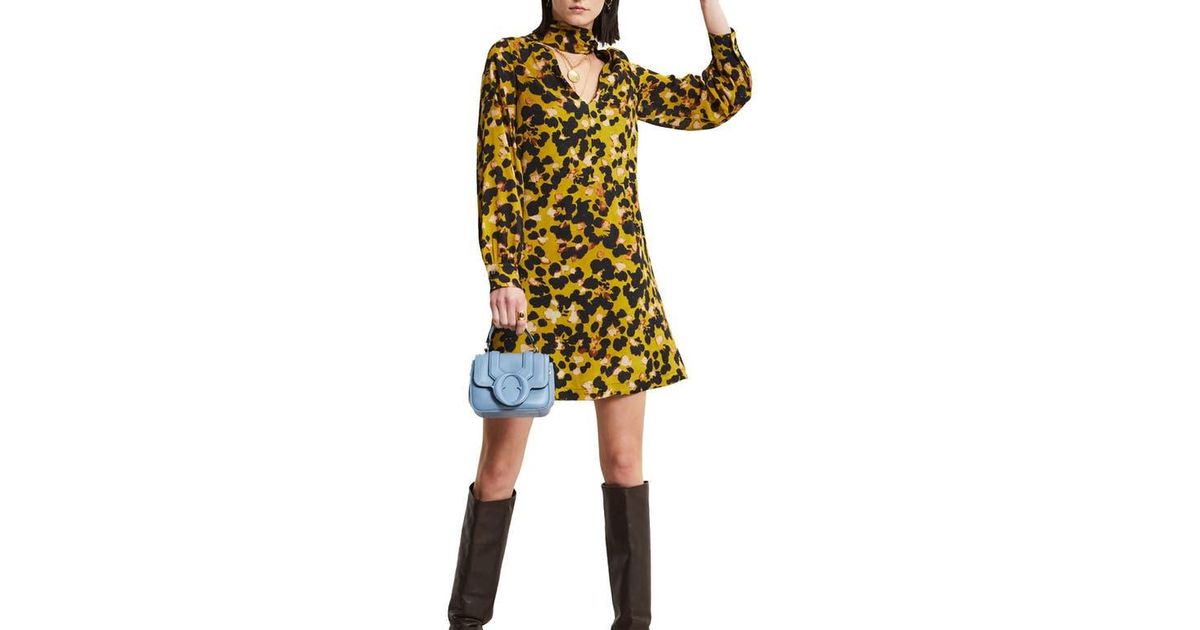 Ottod'Ame Viscose Short Dress With Scarf Neck in Yellow | Lyst Ottod'Ame Viscose Short Dress With Scarf Neck in Yellow | Lyst