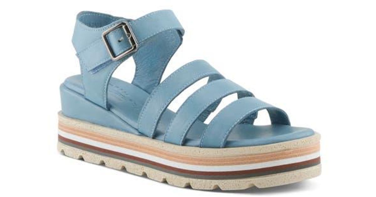 Spring Platform Sandals Spring Step Gosalina Platform Sandal in Blue | Lyst