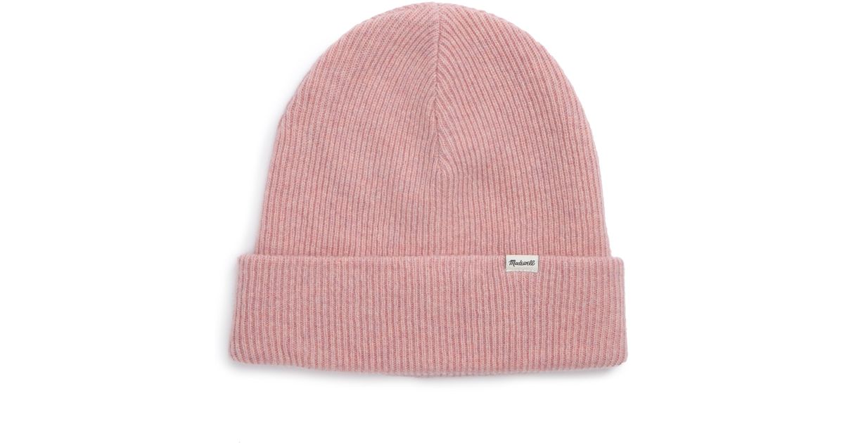 madewell pink beanie