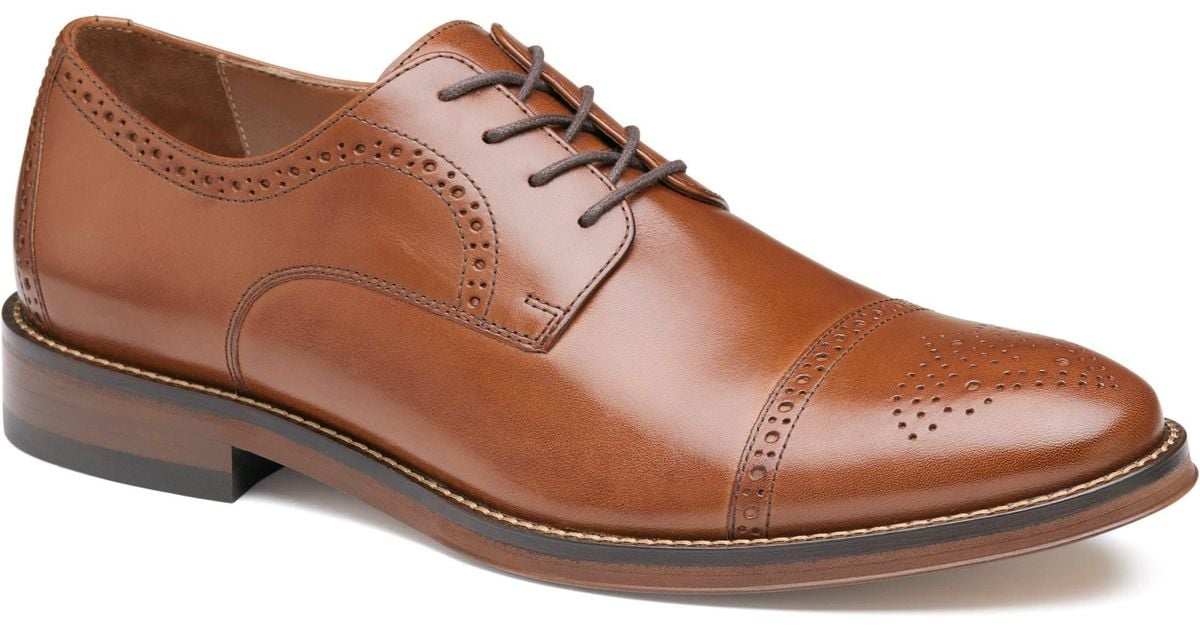 Johnston Murphy Sutton Cap Toe Medallion Derby in Brown for Men