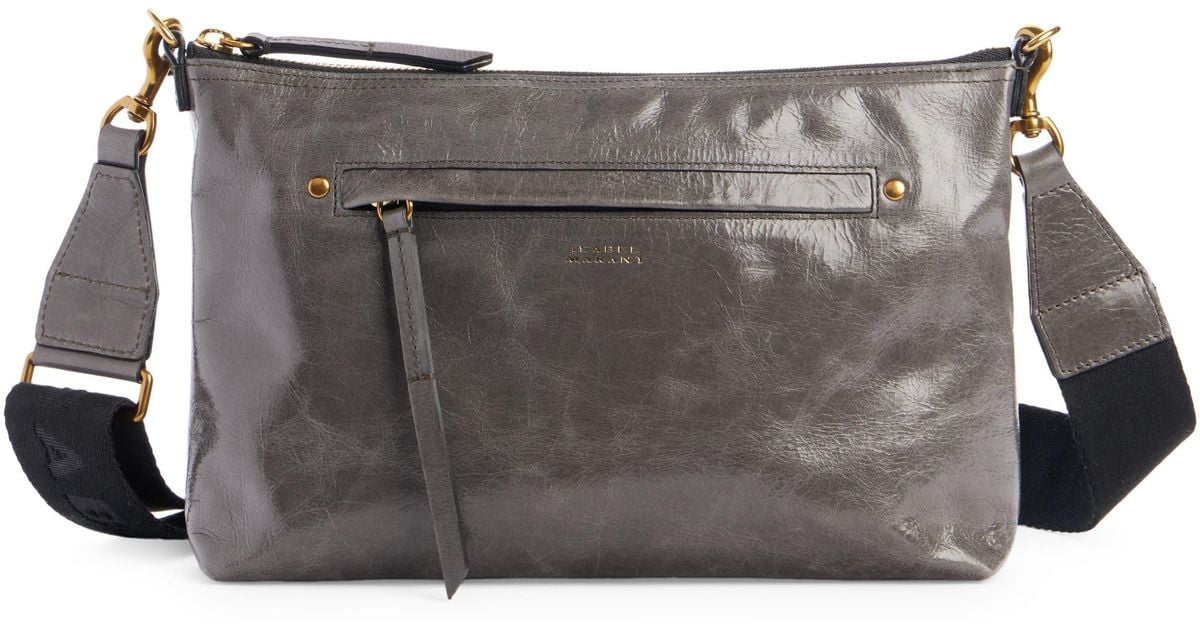 Isabel Marant Nessah Wardy Leather Crossbody Bag in Gray Lyst