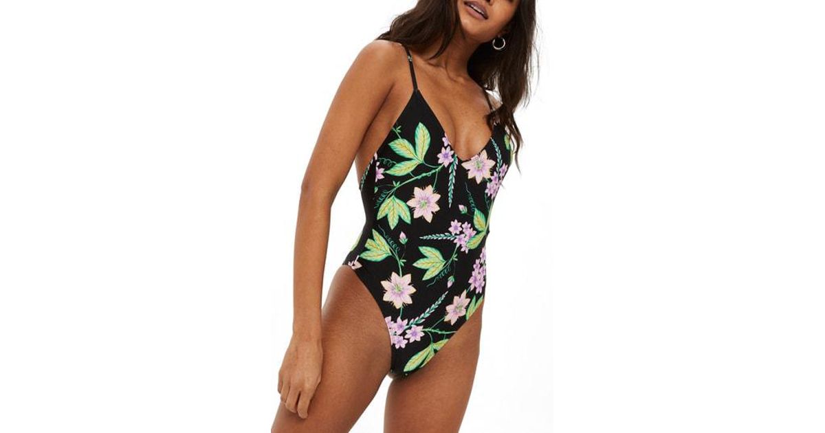 topshop black one piece swimsuit