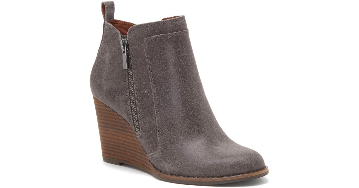Lucky Brand Yahir Wedge Bootie in Grey 