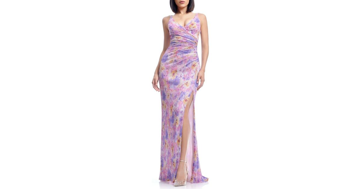 dress the population jordan ruched mermaid gown Dress The Population Jordan Side Ruched Gown