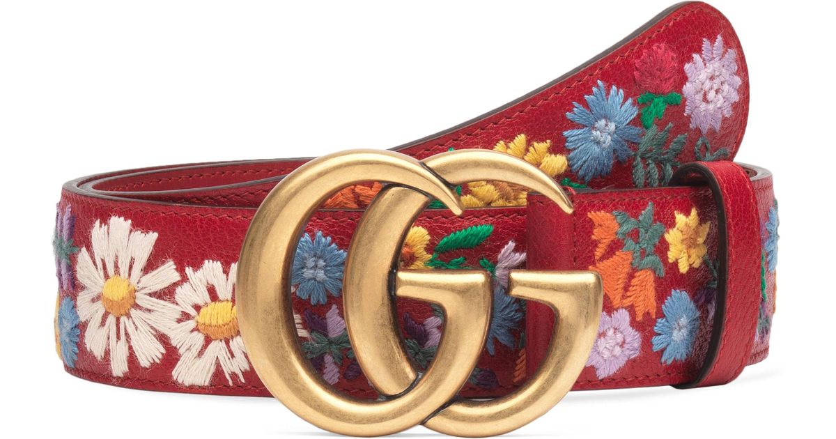 floral gucci belt
