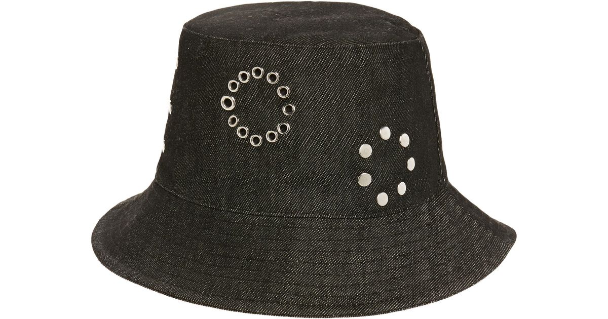 Chloé Eyelet & Stud Denim Bucket Hat in Black Lyst
