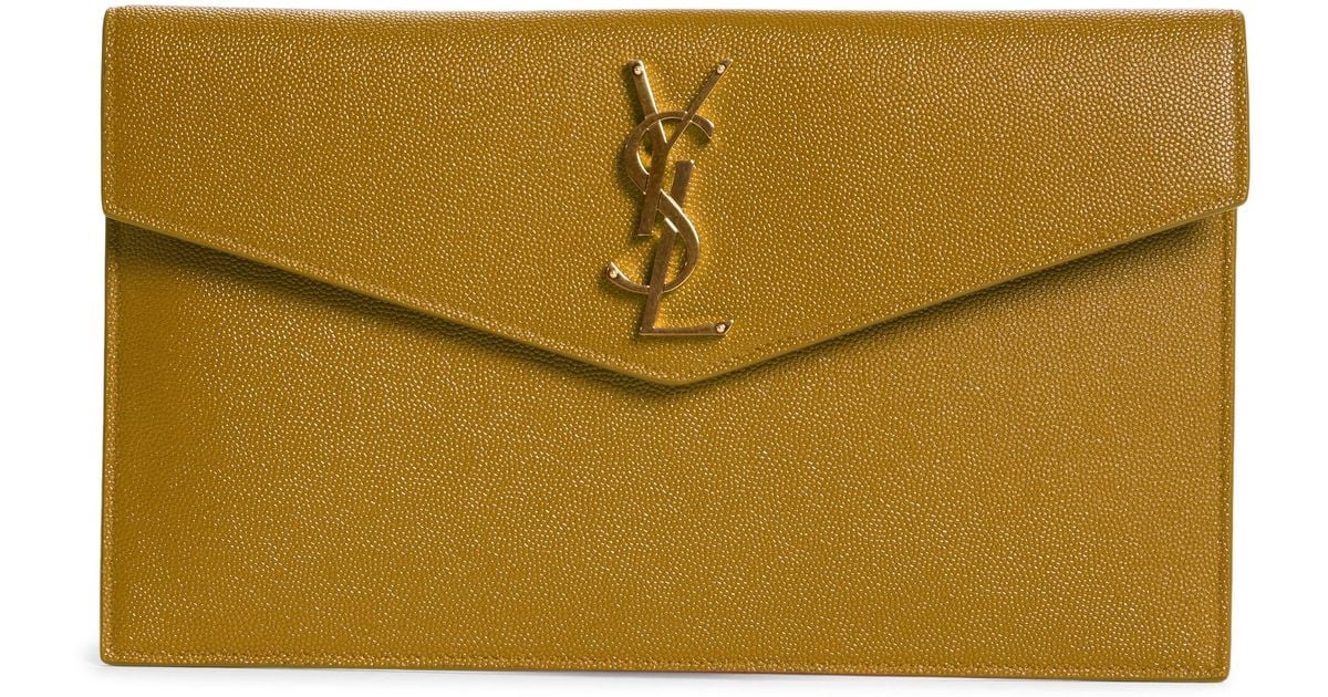 Saint Laurent Uptown Calfskin Leather Envelope Clutch Lyst