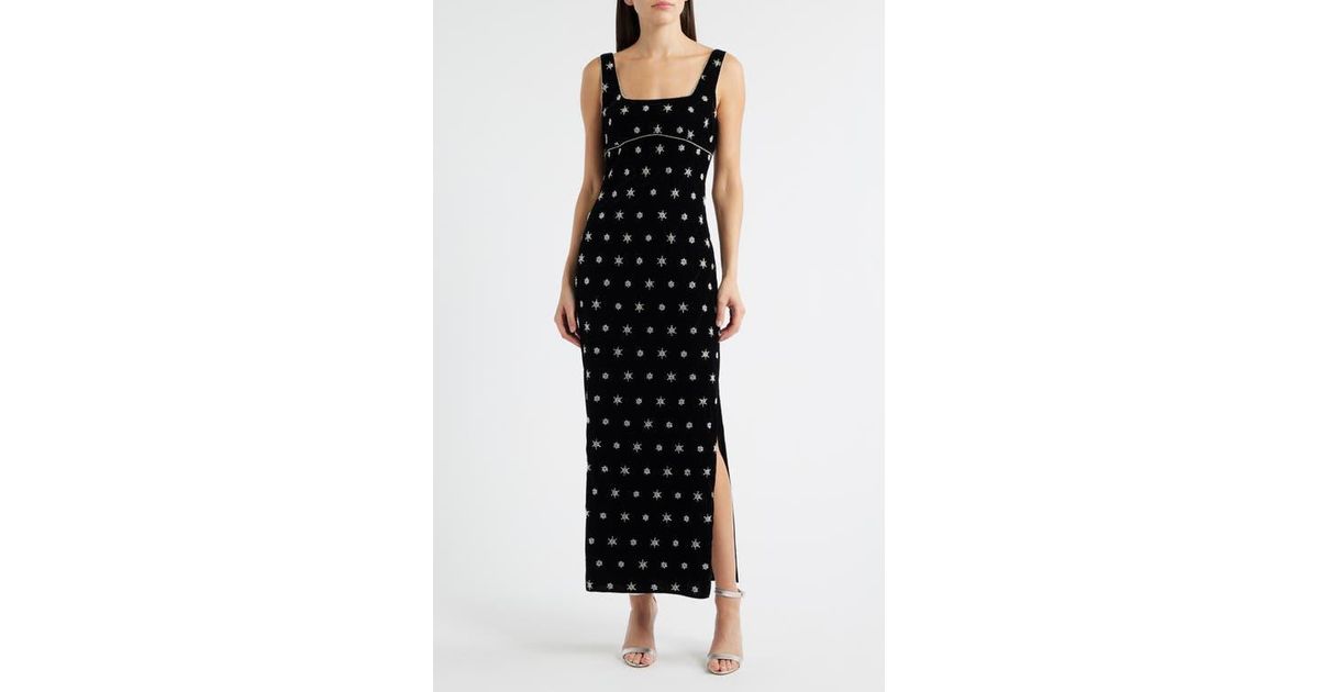 Saylor Emrys Beaded Sleeveless Maxi Dress in Black | Lyst