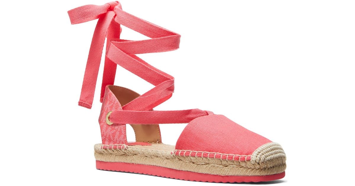 MICHAEL Michael Kors Yara Ankle Strap Espadrille in Pink Lyst