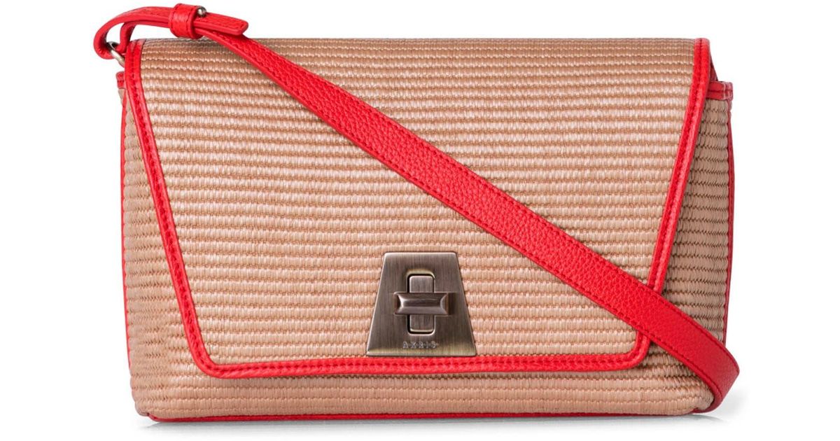 Akris Small Anouk Woven Raffia Crossbody Bag in Red Lyst