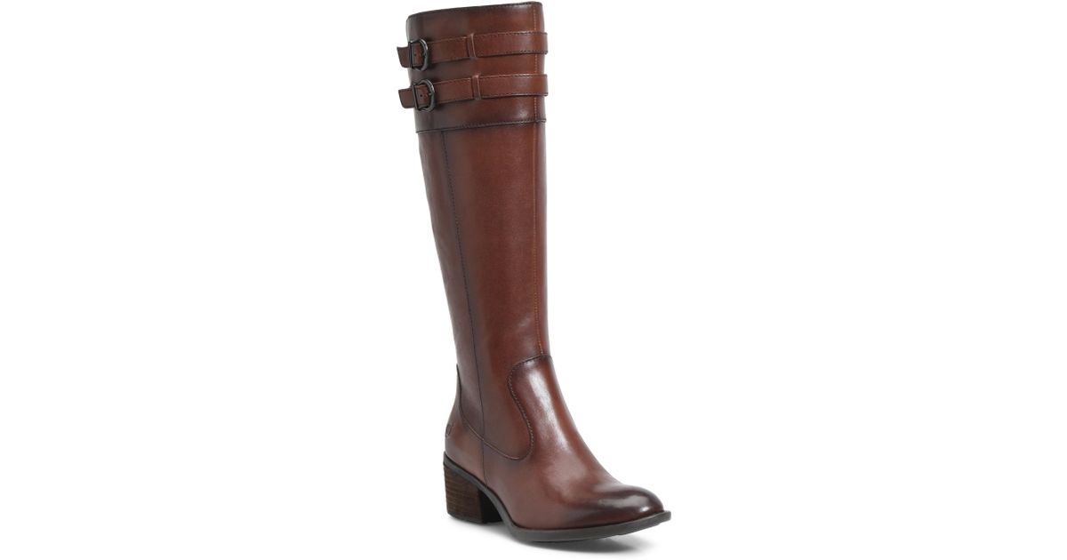 born tay block heel knee high boot