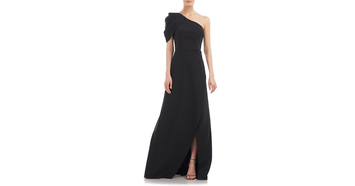 kay unger one shoulder gown