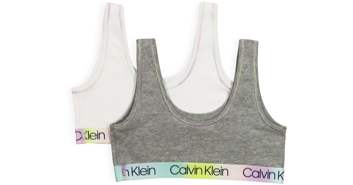 Calvin Klein Cotton Kids' Assorted 2pack Bralettes Lyst