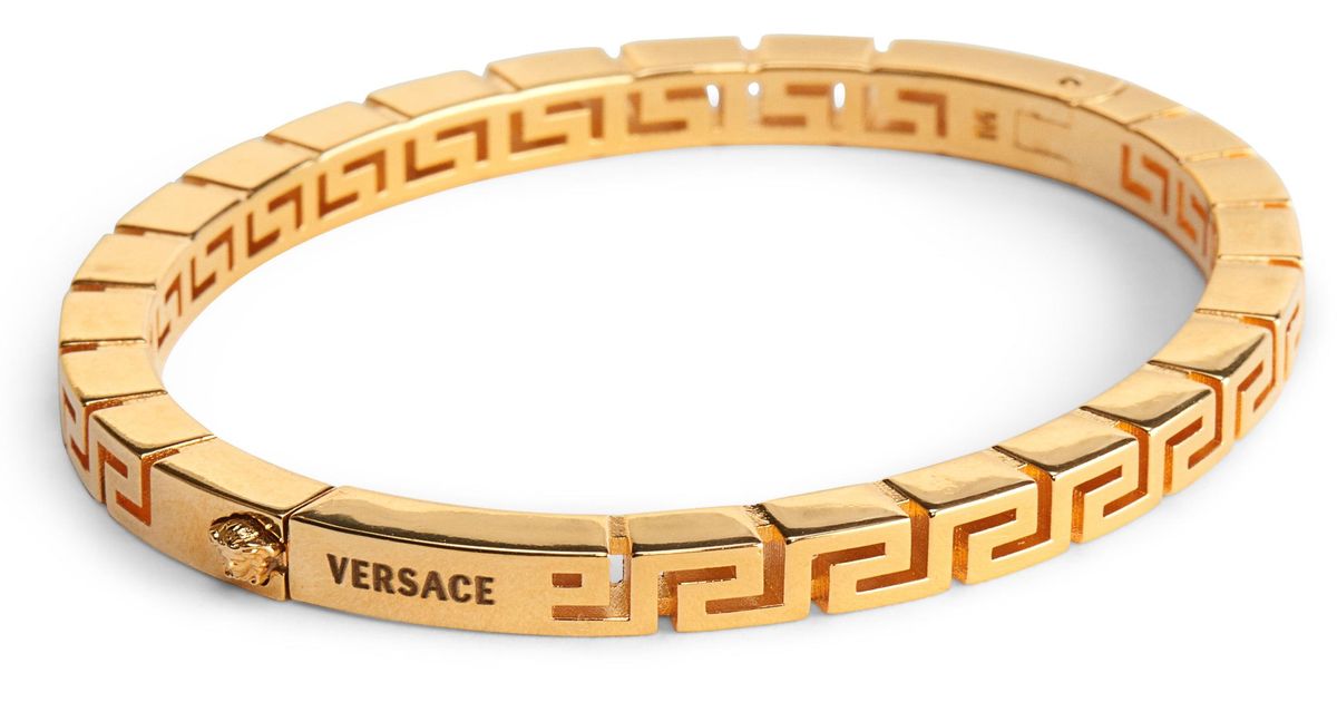 Versace Greek Key Bracelet in Metallic for Men - Lyst