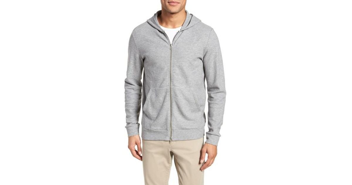 waffle knit zip hoodie
