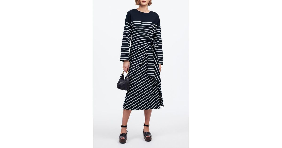 Madewell Stripe Side Tie Long Sleeve Knit Maxi Dress in Blue | Lyst Madewell Stripe Side Tie Long Sleeve Knit Maxi Dress in Blue | Lyst