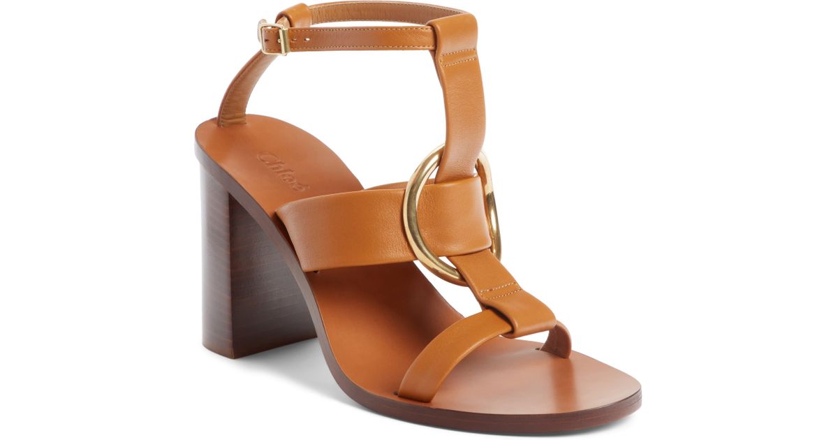 Chloé Chloé Rony Sandal in Brown - Lyst