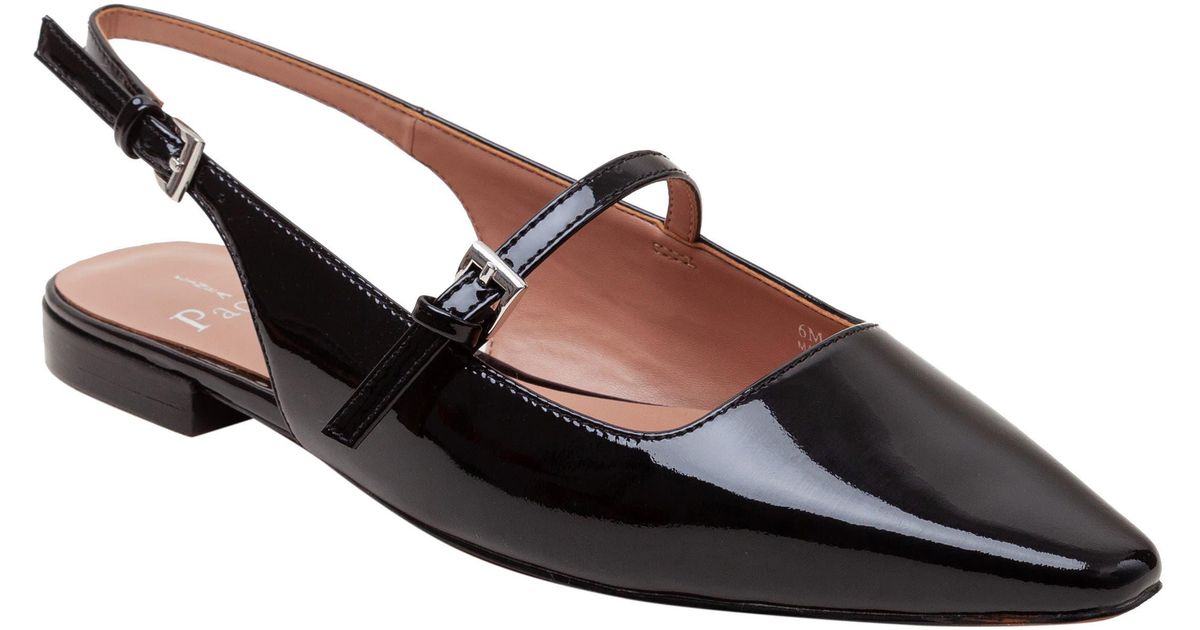 Linea Paolo Celeste Slingback Pointed Toe Flat in Black | Lyst