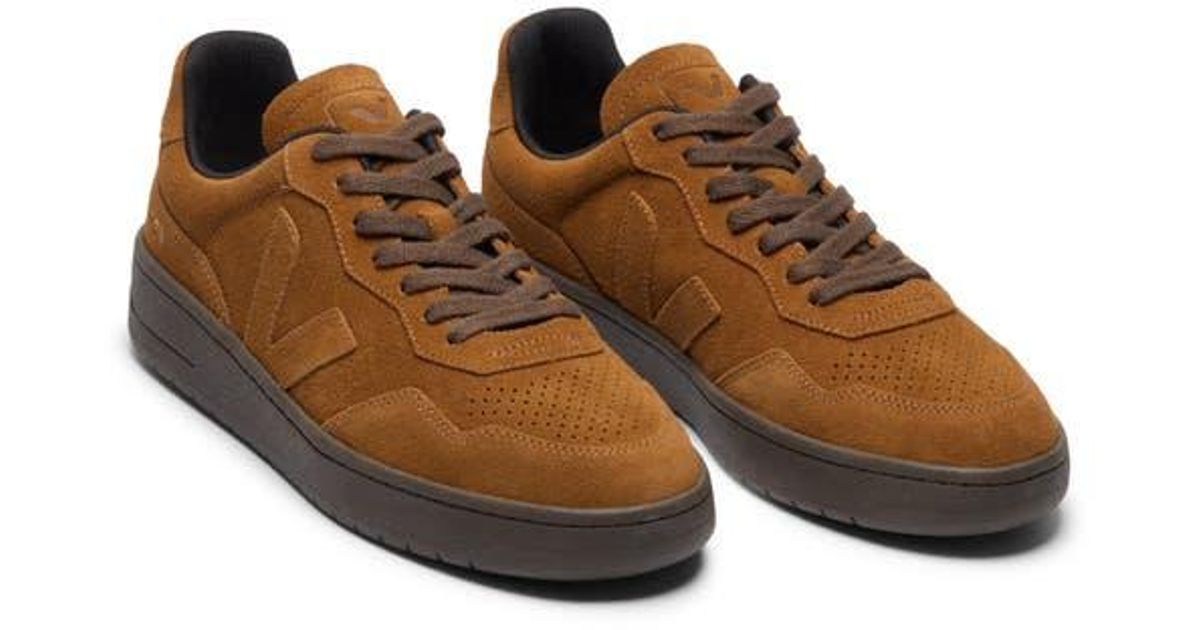 Veja V-90 Water Repellent Suede Sneaker in Brown for Men | Lyst