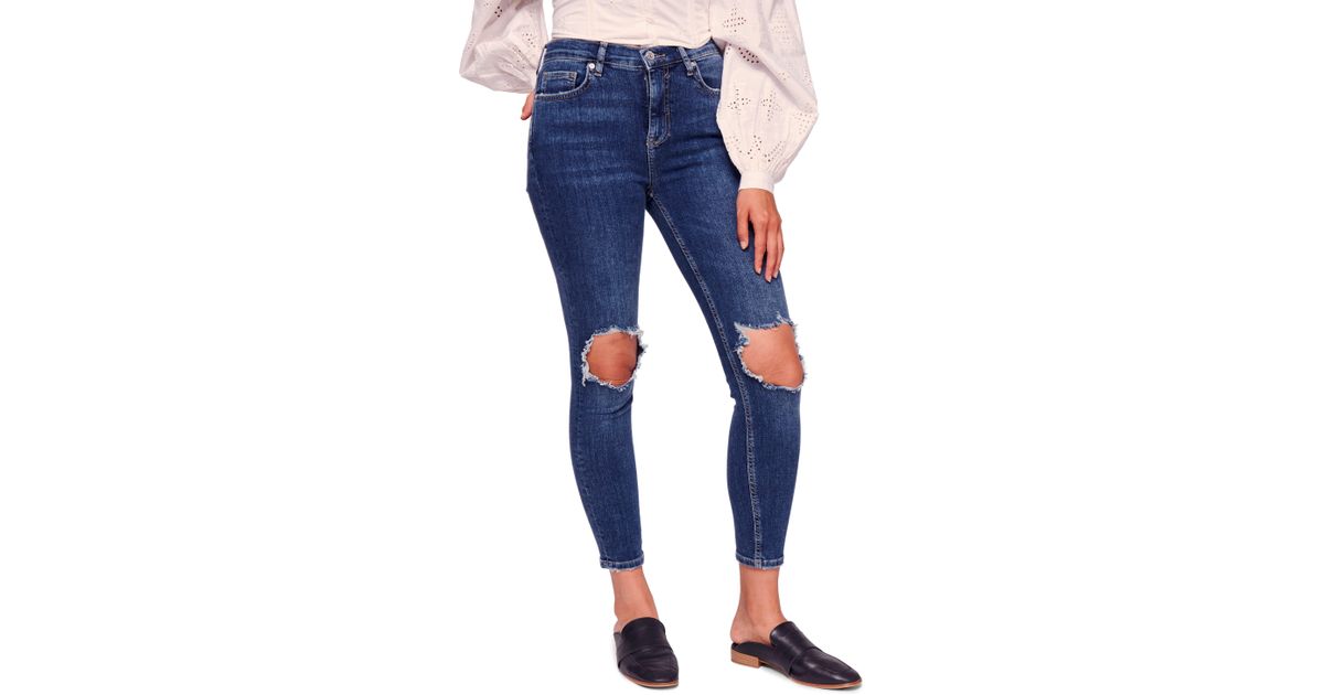 we the free by free people high waist ankle skinny jeans