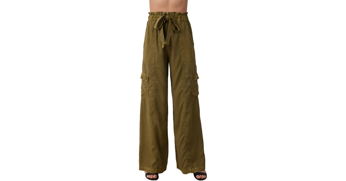 Bella Dahl High Waist Cargo Pants in Green | Lyst