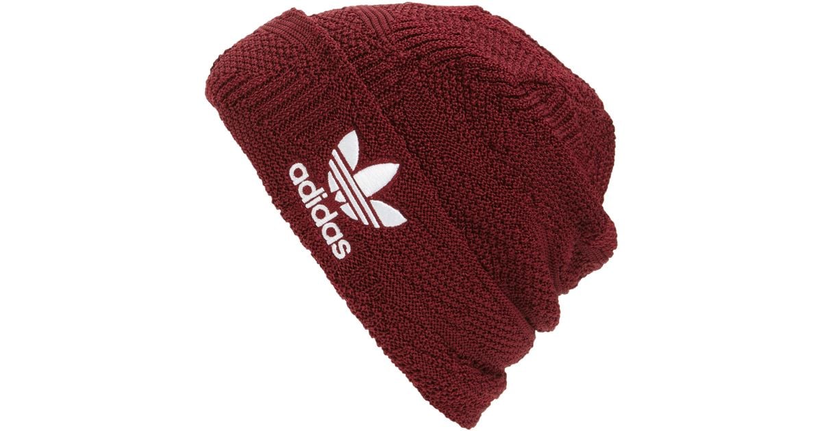 adidas burgundy beanie
