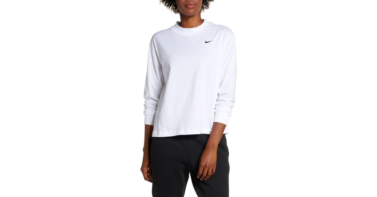 nike essential mock neck long sleeve tee