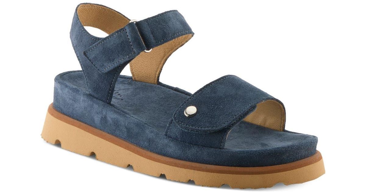 Spring Platform Sandals Spring Step Dixiemae Ankle Strap Platform Wedge Sandal in Blue | Lyst