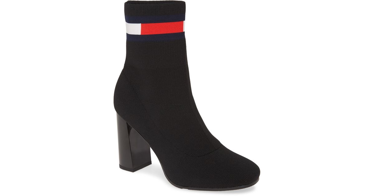 tommy hilfiger sock heeled boots