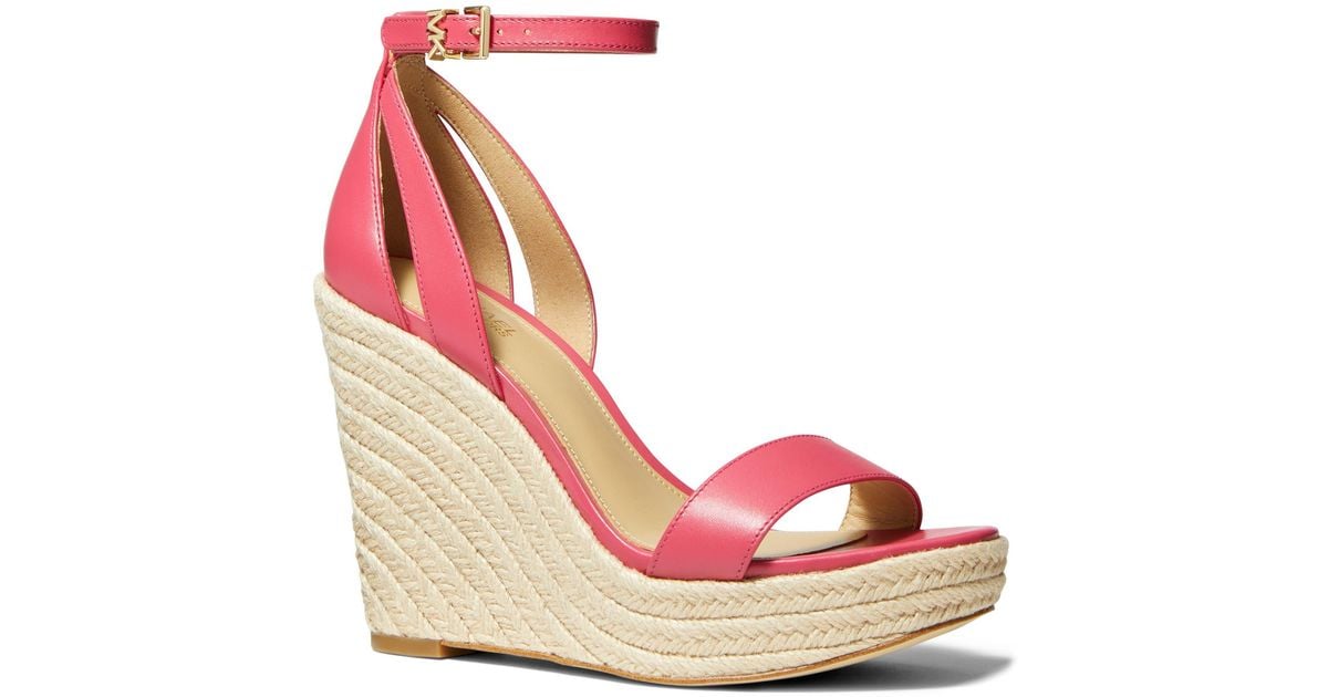 MICHAEL Michael Kors Kimberly Espadrille Wedge in Pink | Lyst