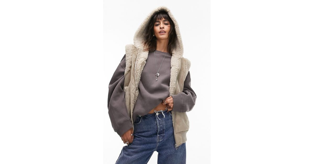 Grey fur clearance gilet topshop