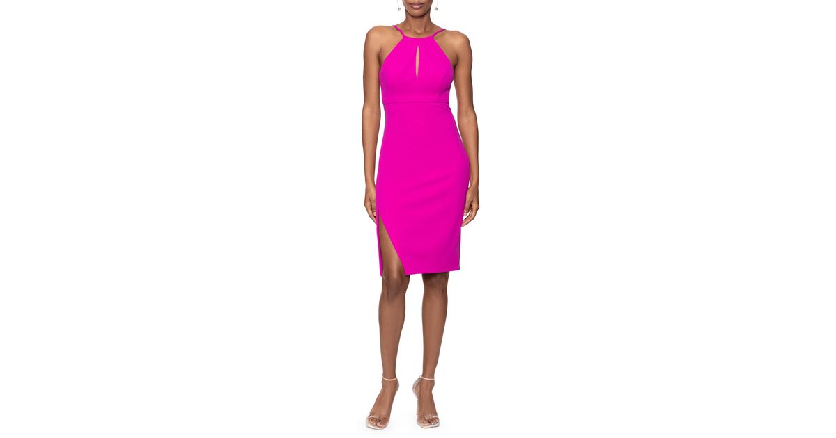 Xscape Cutout Scuba Crepe Cocktail Dress in Pink | Lyst
