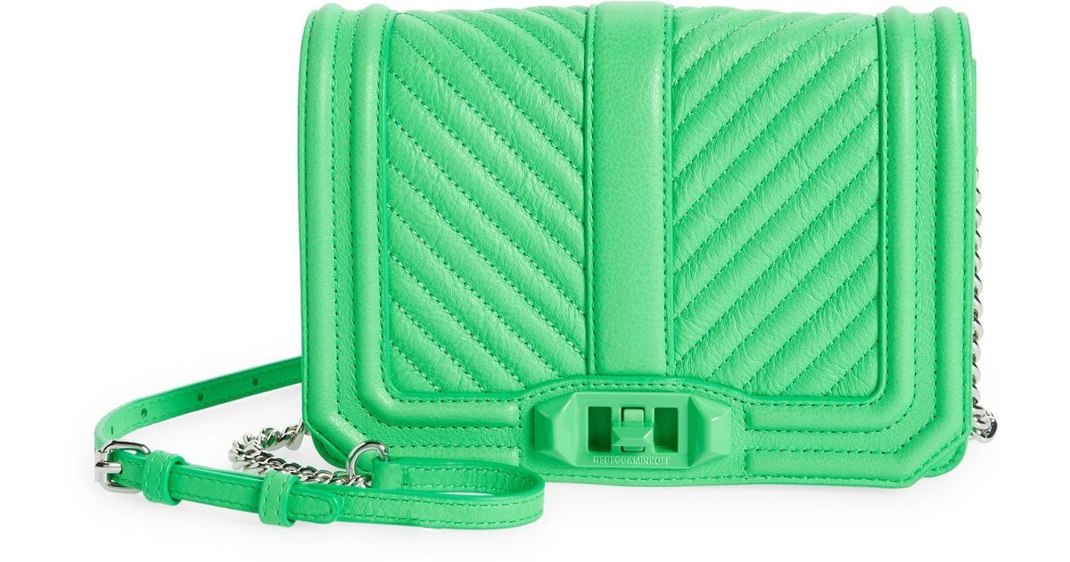 Rebecca Minkoff Small Love Leather Crossbody Bag in Green Lyst