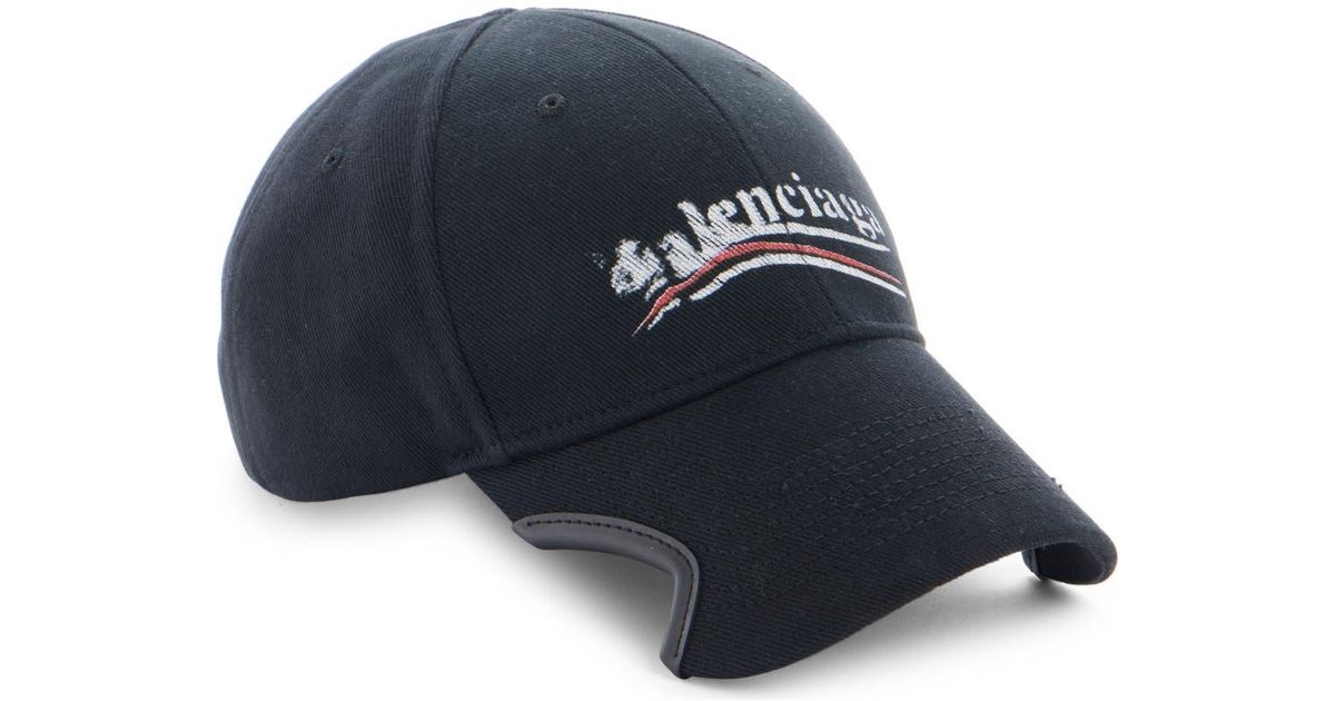 Lsize有★関税込【BALENCIAGA】Political Stencil Baseball Cap Balenciaga Political Stencil Baseball Cap | Black | FARFETCH JO