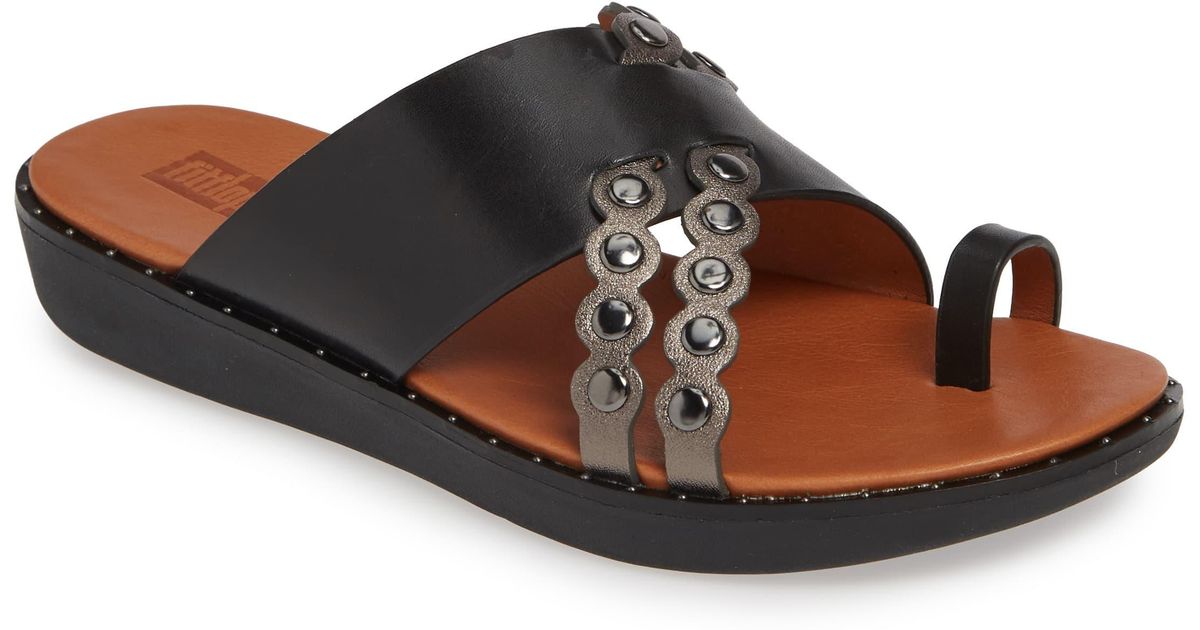 fitflop scallop leather slides