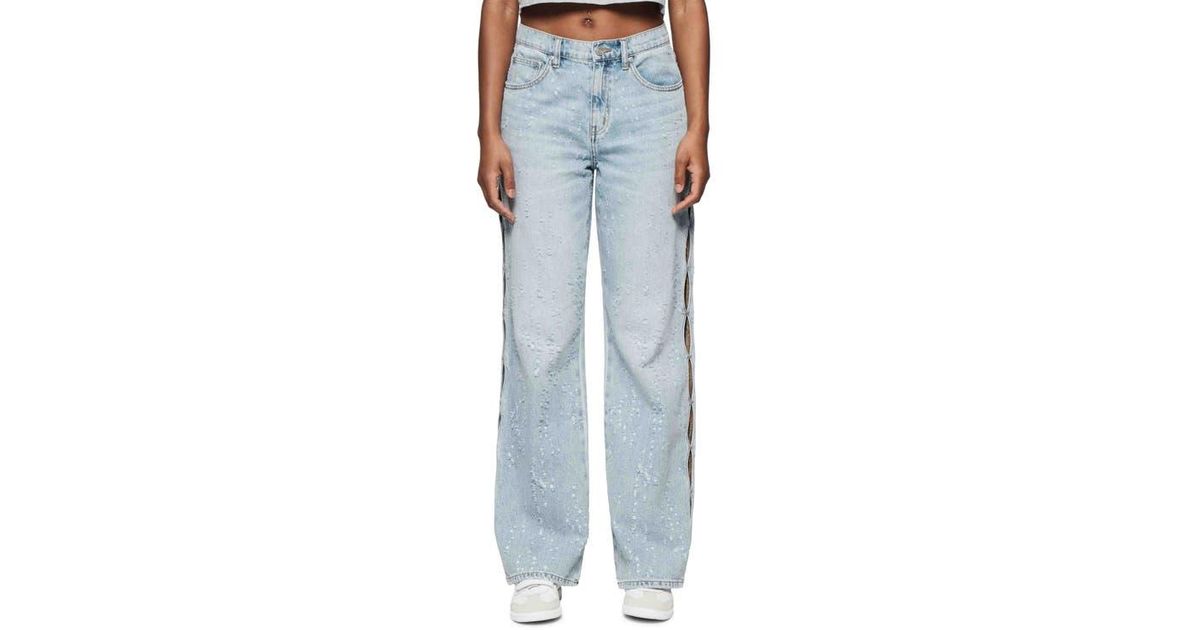 PURPLE BRAND/Side Cut Out Buckshot ワイドレッグ ジーンズ Wide Side Cut Out – PURPLE BRAND