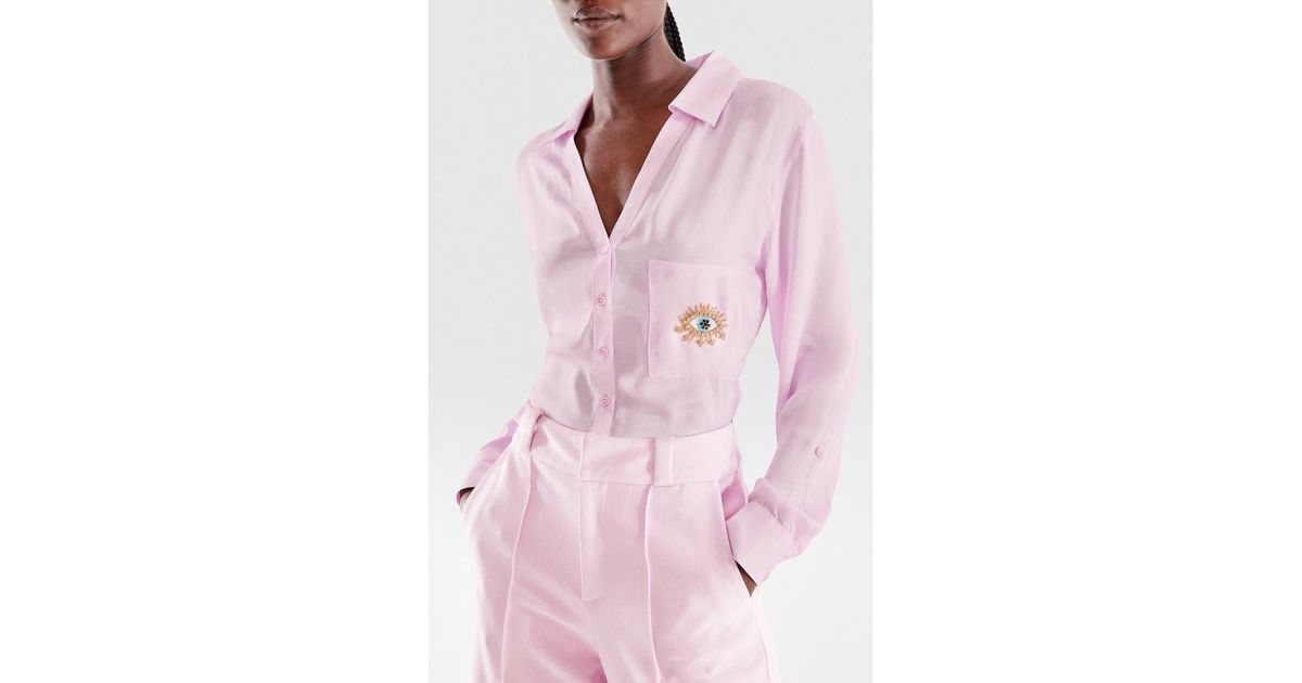 AS by DF Evil Eye Blouse in Pink | Lyst