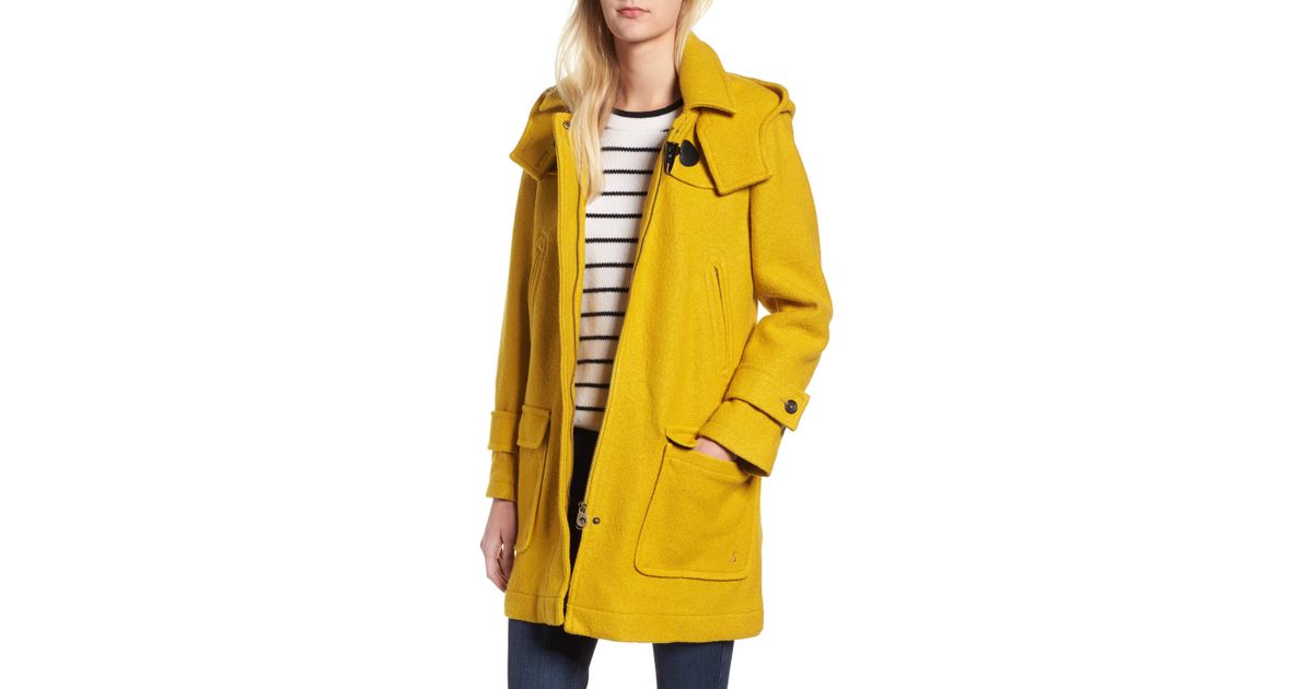 yellow duffle coat