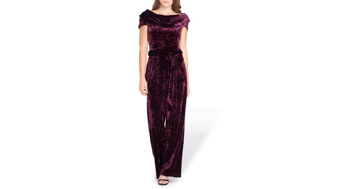 tahari velvet jumpsuit