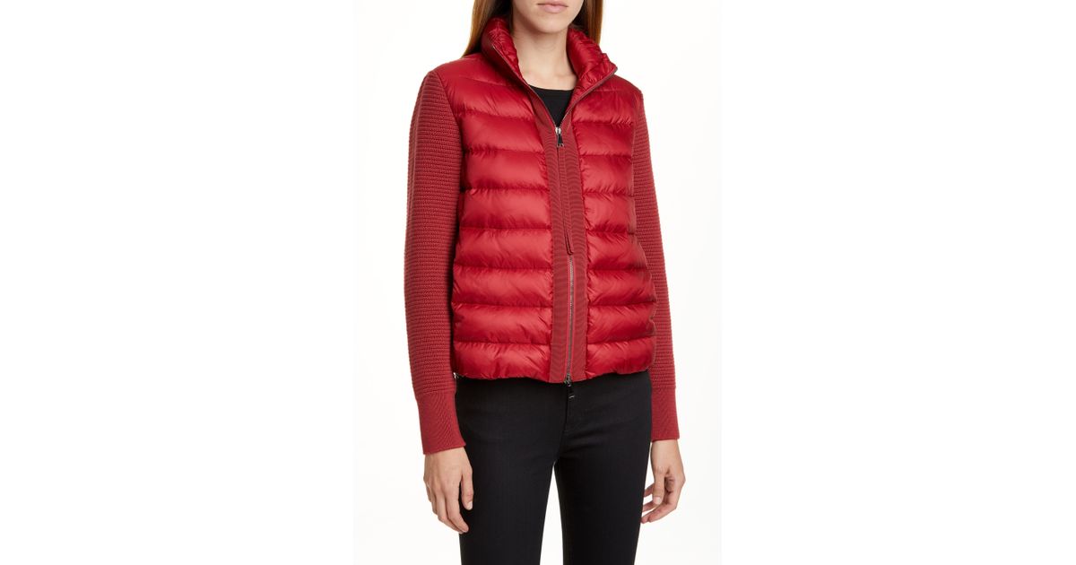 quilted down & wool short cardigan