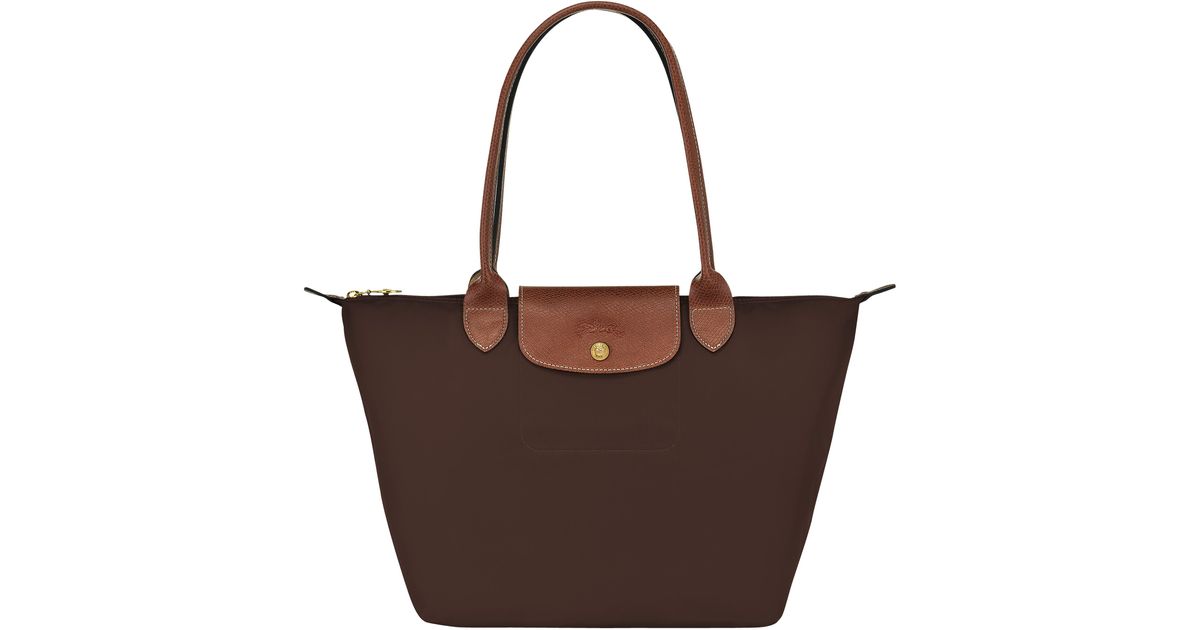 Longchamp Medium Le Pliage Nylon Shoulder Tote in Brown Lyst
