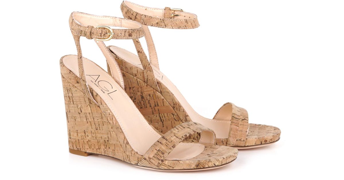 Agl Attilio Giusti Leombruni Demi Ankle Strap Wedge Sandal in Pink